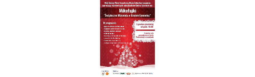 Mikołajki gminne w Łysomicach- zapraszamy  Kliknięcie w obrazek spowoduje wyświetlenie jego powiększenia