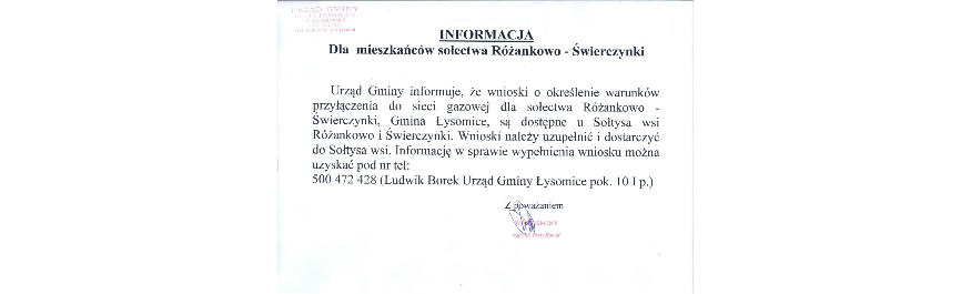 Informacja dla mieszkańców sołectwa Różankowo-Świerczynki Kliknięcie w obrazek spowoduje wyświetlenie jego powiększenia