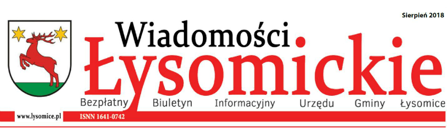 Wiadomości Łysomickie- sierpień 2018 Kliknięcie w obrazek spowoduje wyświetlenie jego powiększenia