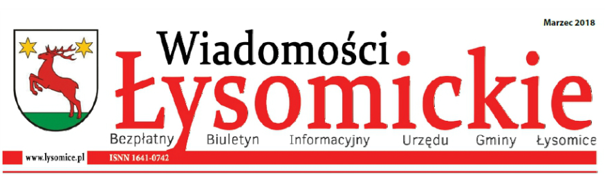 Wiadomości Łysomickie z dnia 9 marca 2018r Kliknięcie w obrazek spowoduje wyświetlenie jego powiększenia